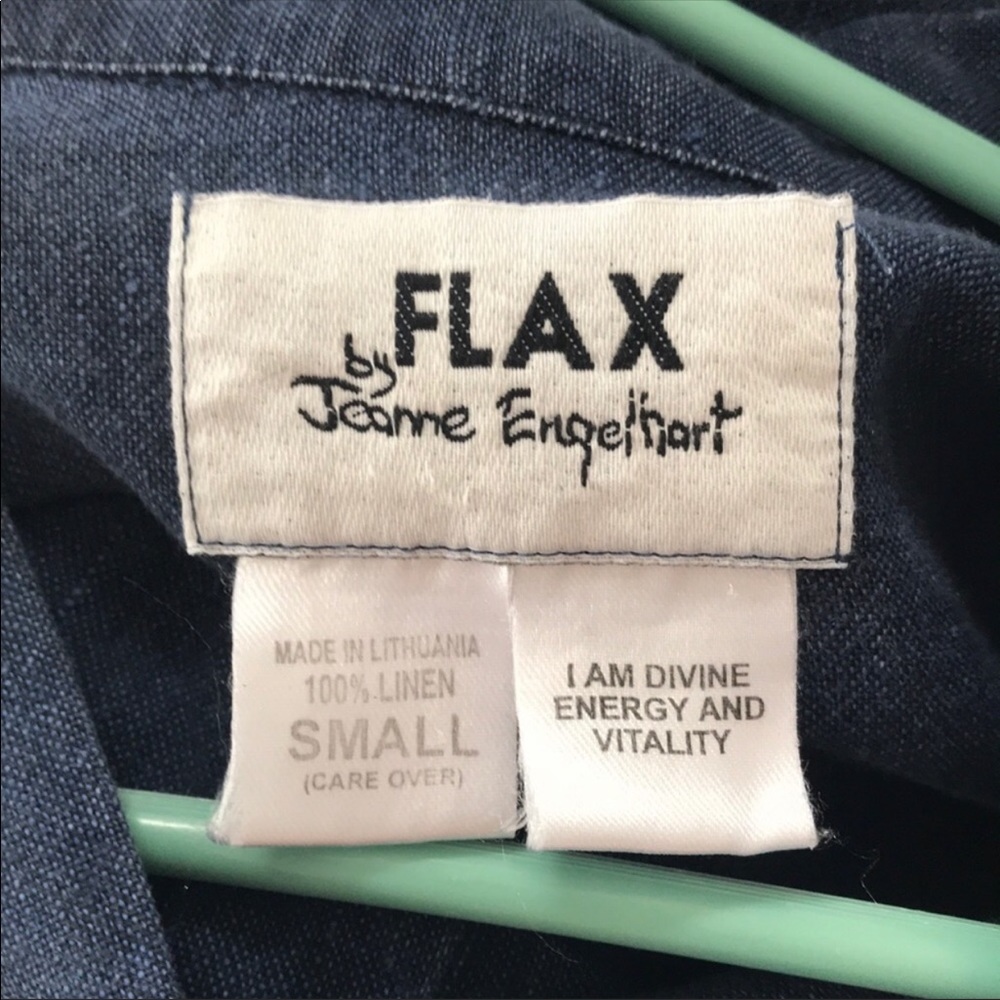 Flax Jeanne Engelhart Short Sleeve Linen Shirt Sm - Picture 6 of 7